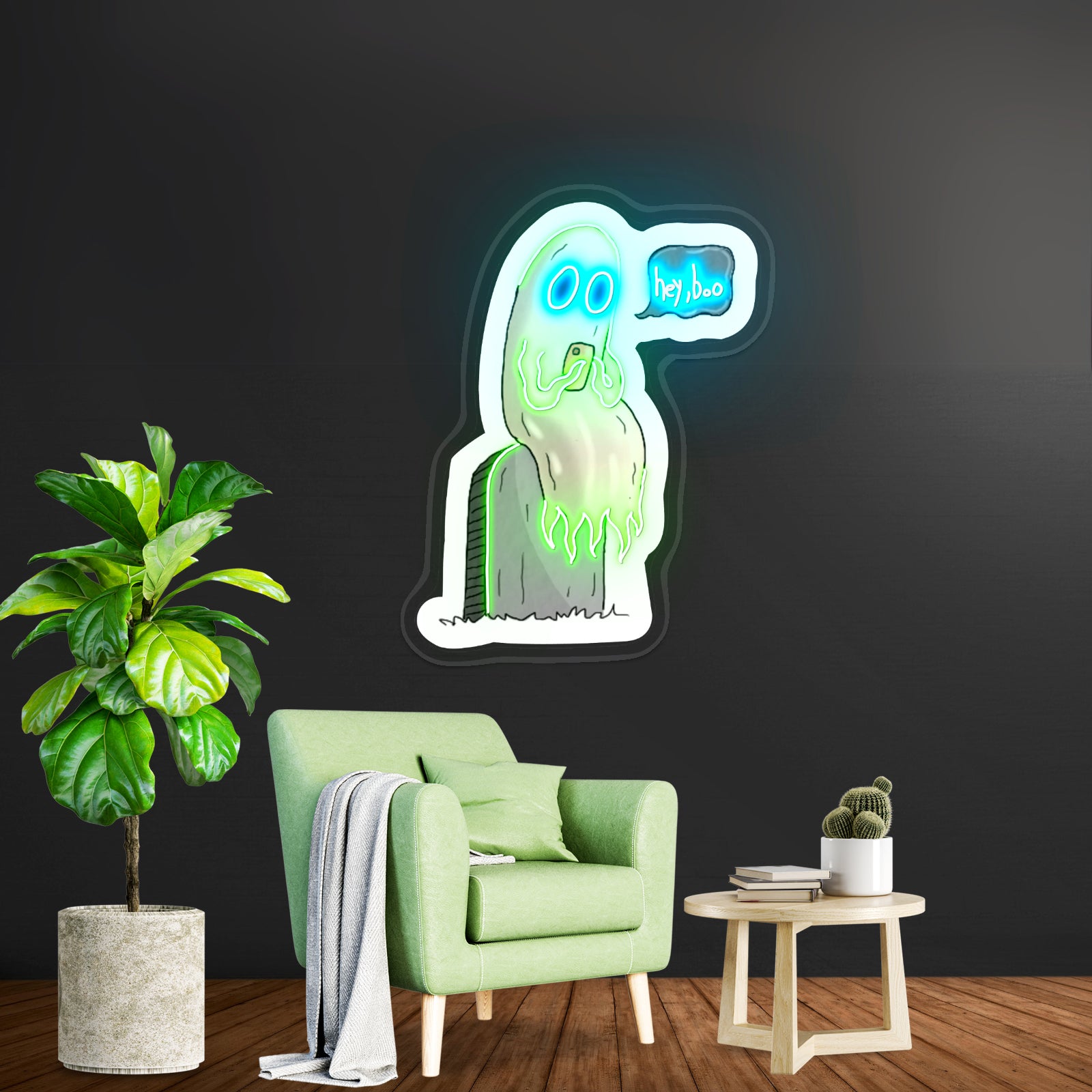 Hey Boo Ghost Halloween Neon Signs