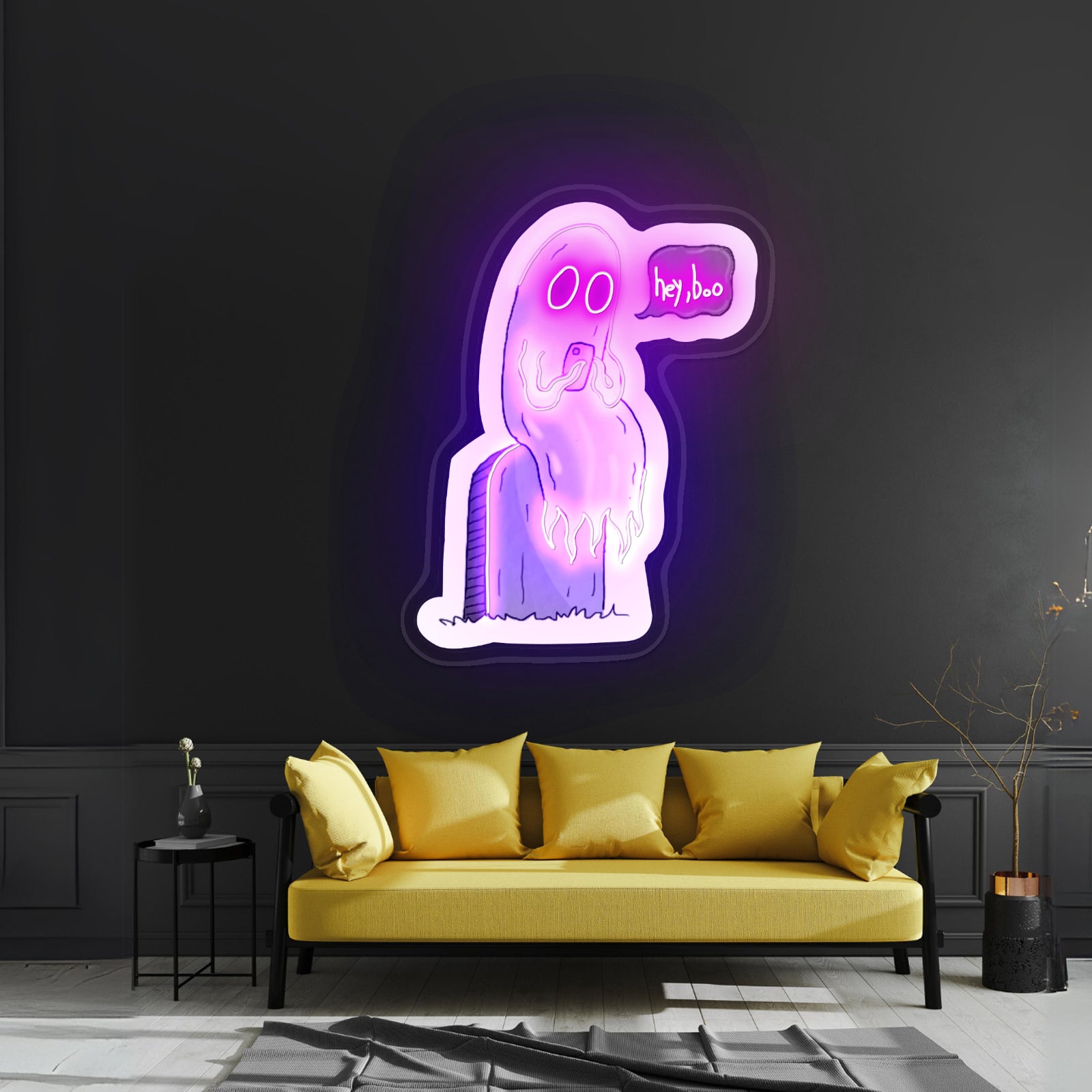 Hey Boo Ghost Halloween Neon Signs