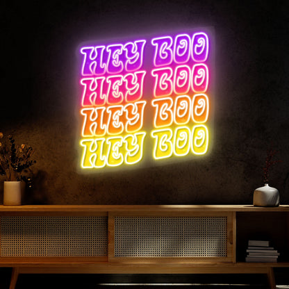 Hey Boo Halloween Acrylic Led Neon Sign | Shineneon