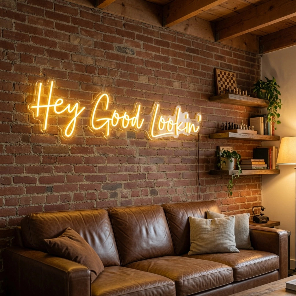 Hey Good Lookin LED Neon Sign - 03 Real Lifestyle Scene
