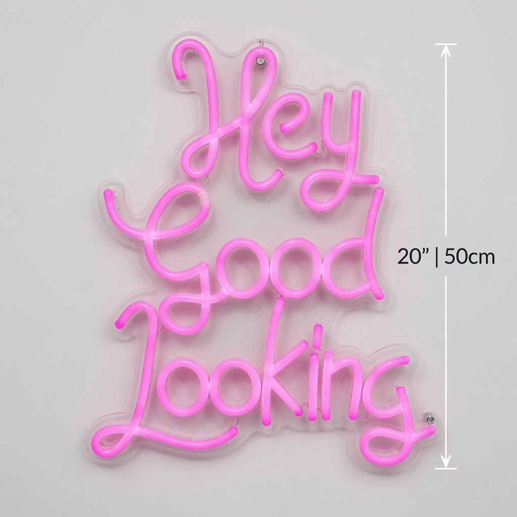 Hey Good Looking LED Neon Sign Wall Neon Sign - 04 Size Image