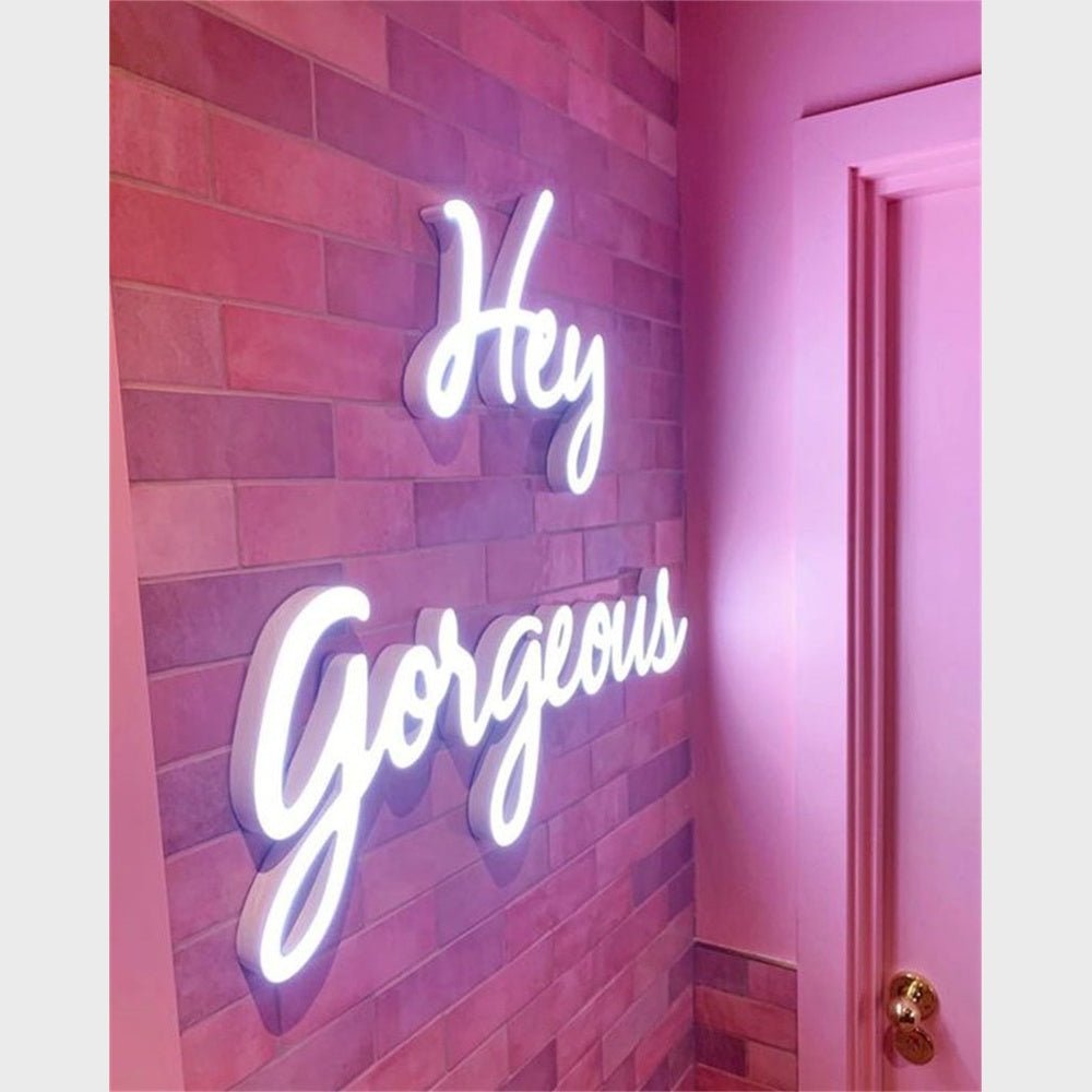 Hey Gorgeous 3D Frontlit Channel Letters Led Light Sign - Shineneon