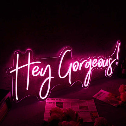 Hey Gorgeous Red Custom Led Neon Sign | Shineneon
