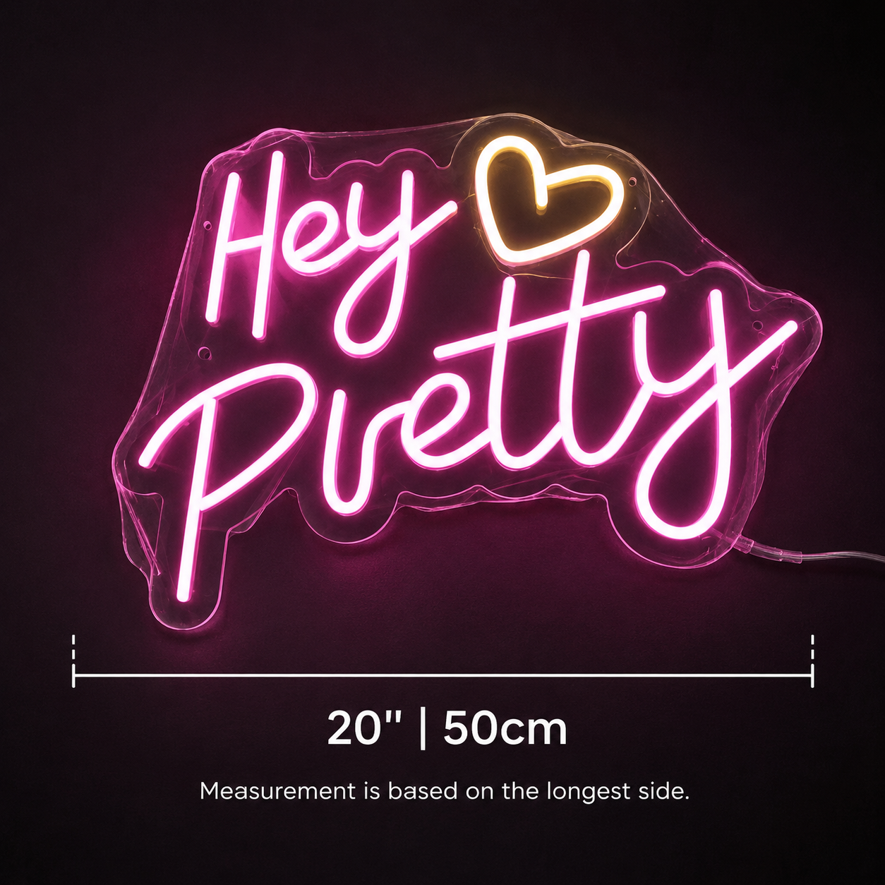 Hey Pretty LED Neon Sign - 04 Size Image