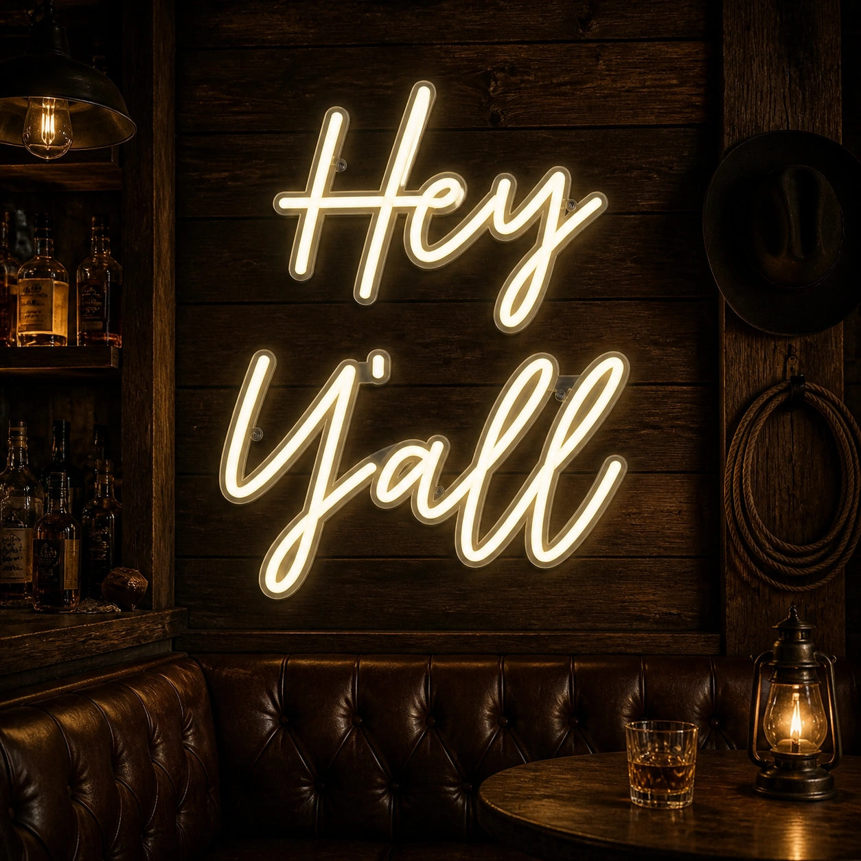 Hey Yall Vintage LED Neon Sign high-converting product image