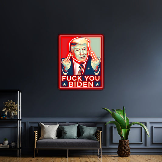 Hey You Biden Retro Trump Pop Artwork Neon Led Signs