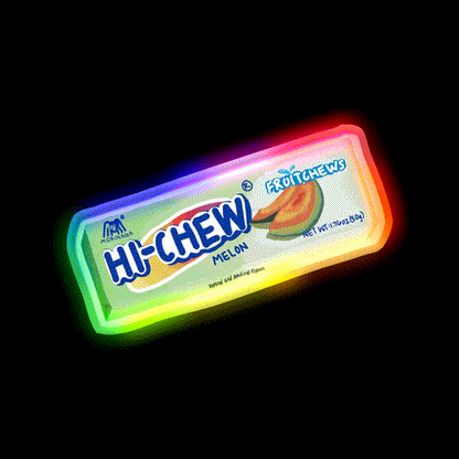 Hi Chew Melon Snack Food Led Neon Sign Rgb Color - LED neon sign close-up detail