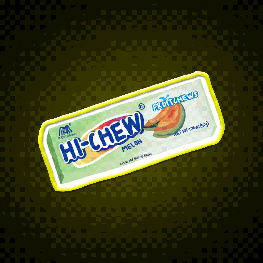 Hi Chew Melon Snack Food Led Neon Sign Rgb Color - Custom LED neon sign front view