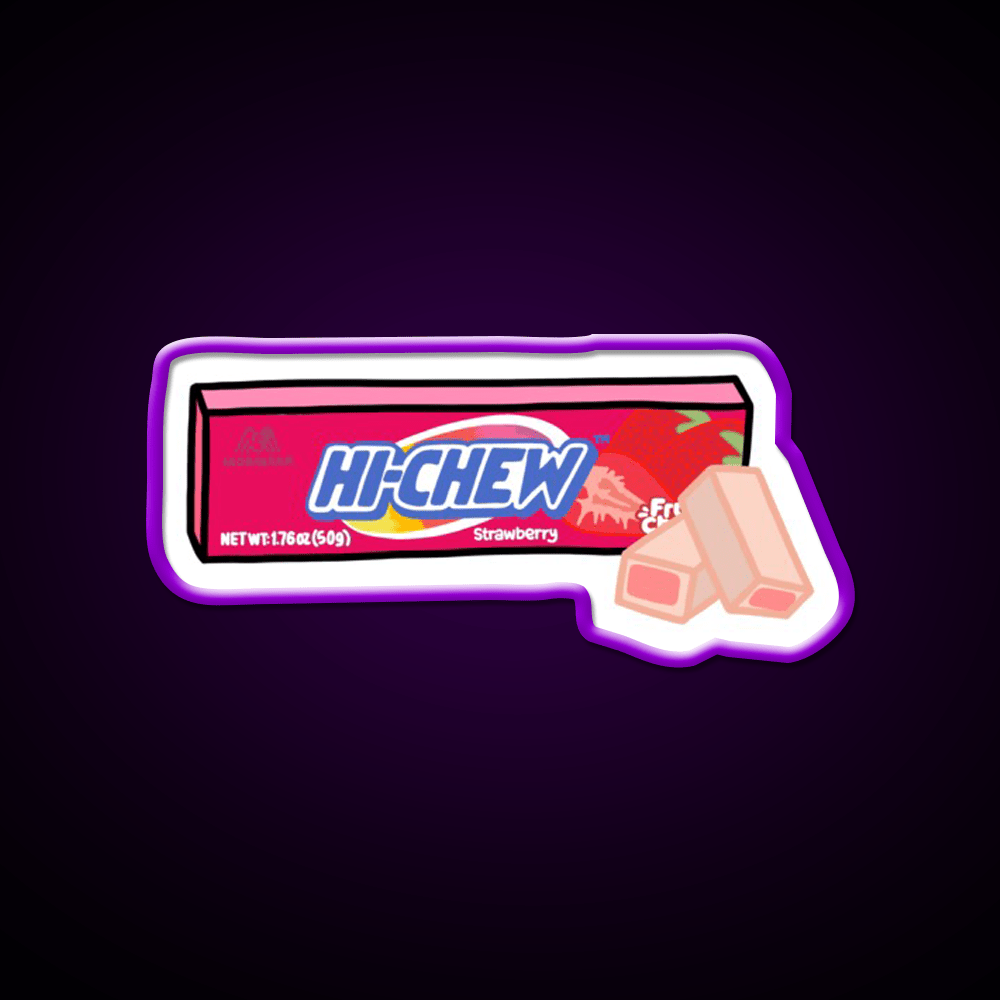 Hi Chew Strawberry Candy Snack Food Led Neon Sign Rgb Color - Shineneon