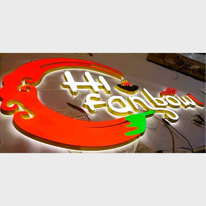 Hi Fanbow With Big Logo 3D Frontlit And Backlit Channel Letter Led Light Sign - Shineneon