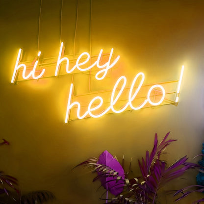 Hi Hey Hello Led Neon Sign Illuminate Your Greeting - Shineneon