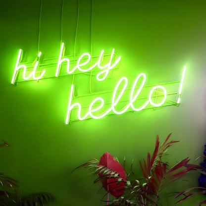 Hi Hey Hello Led Neon Sign Illuminate Your Greeting - Shineneon