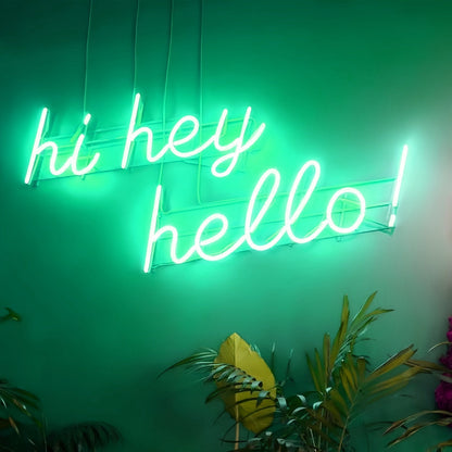 Hi Hey Hello Led Neon Sign Illuminate Your Greeting - Shineneon