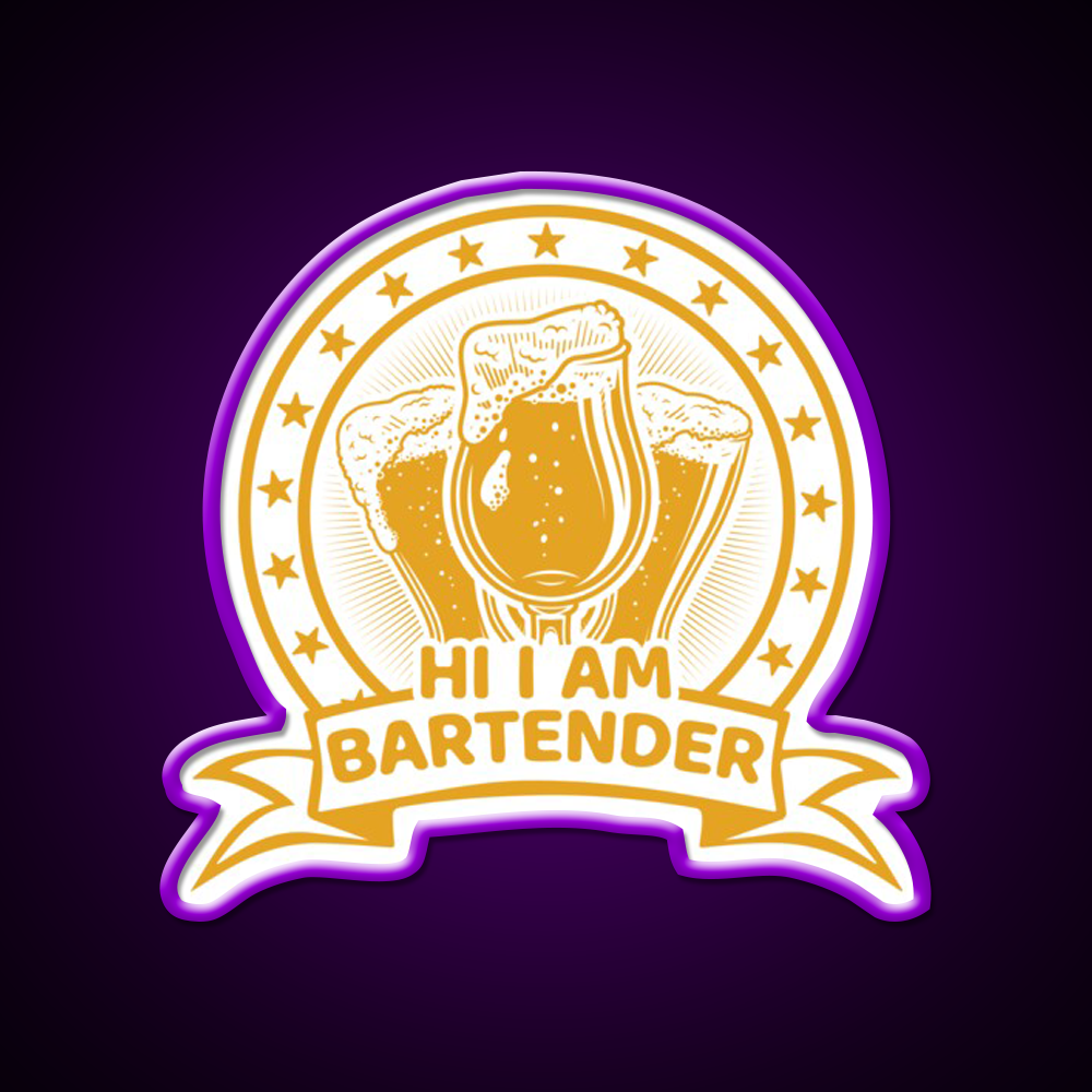 Hi I Am Bartender Man Cave Bar Led Neon Sign - LED neon sign view 9