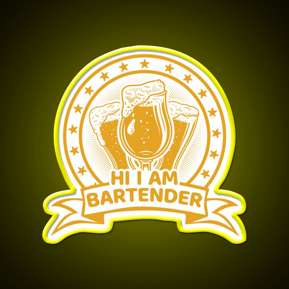 Hi I Am Bartender Man Cave Bar Led Neon Sign