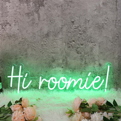 Hi Roomie Green Led Neon Sign - Shineneon