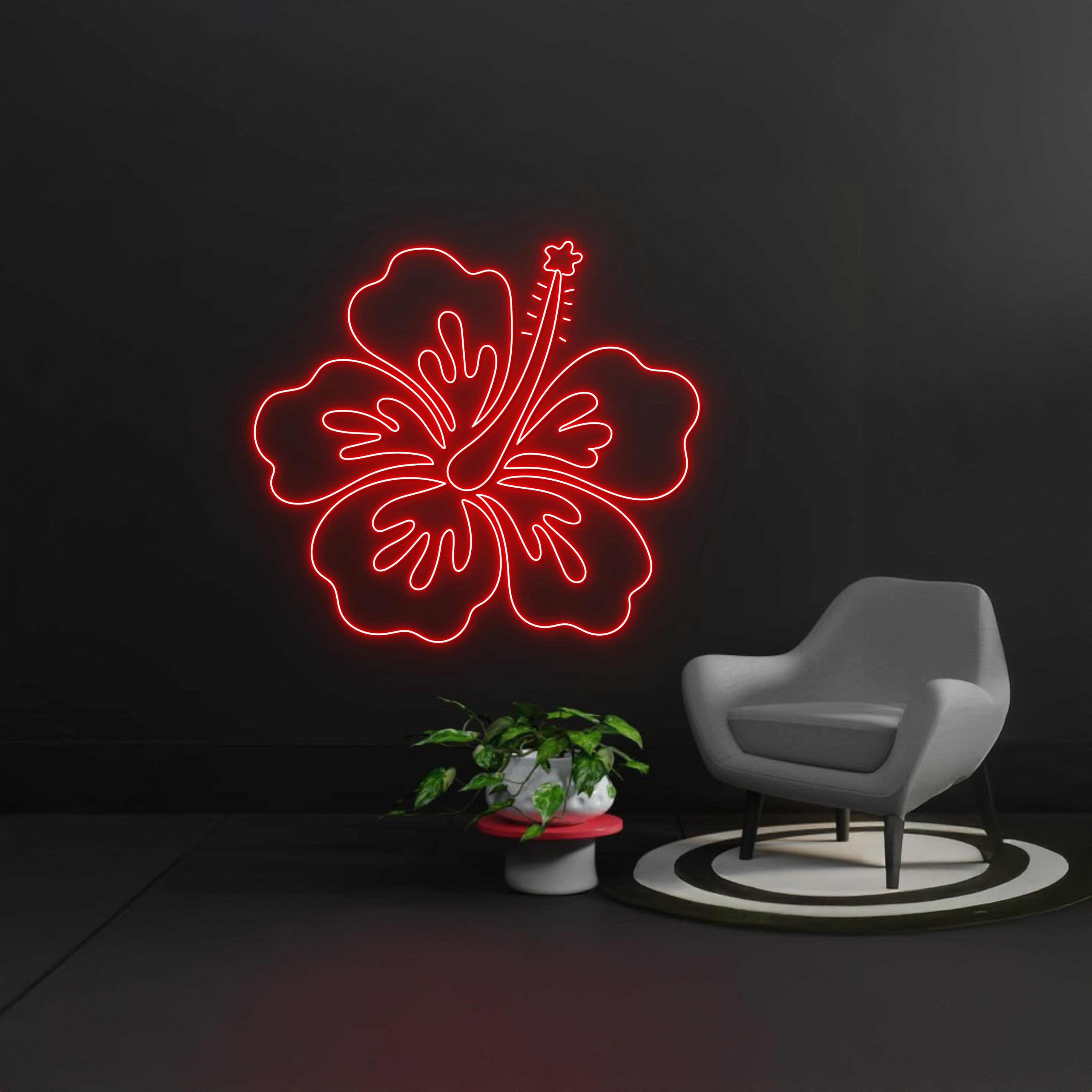 Hibiscus Flower Neon Sign Bedroom Wall Art Decoration | Shineneon