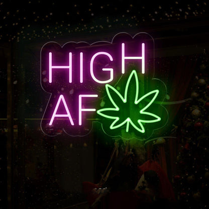 High Af Weed Leaf Led Neon Sign For Bar Club Indoor Decor | Shineneon