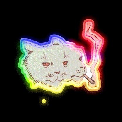 High Cat Funny Weed Hemp Inspired Green Leaf Led Neon Sign Rgb Color - LED neon sign close-up detail