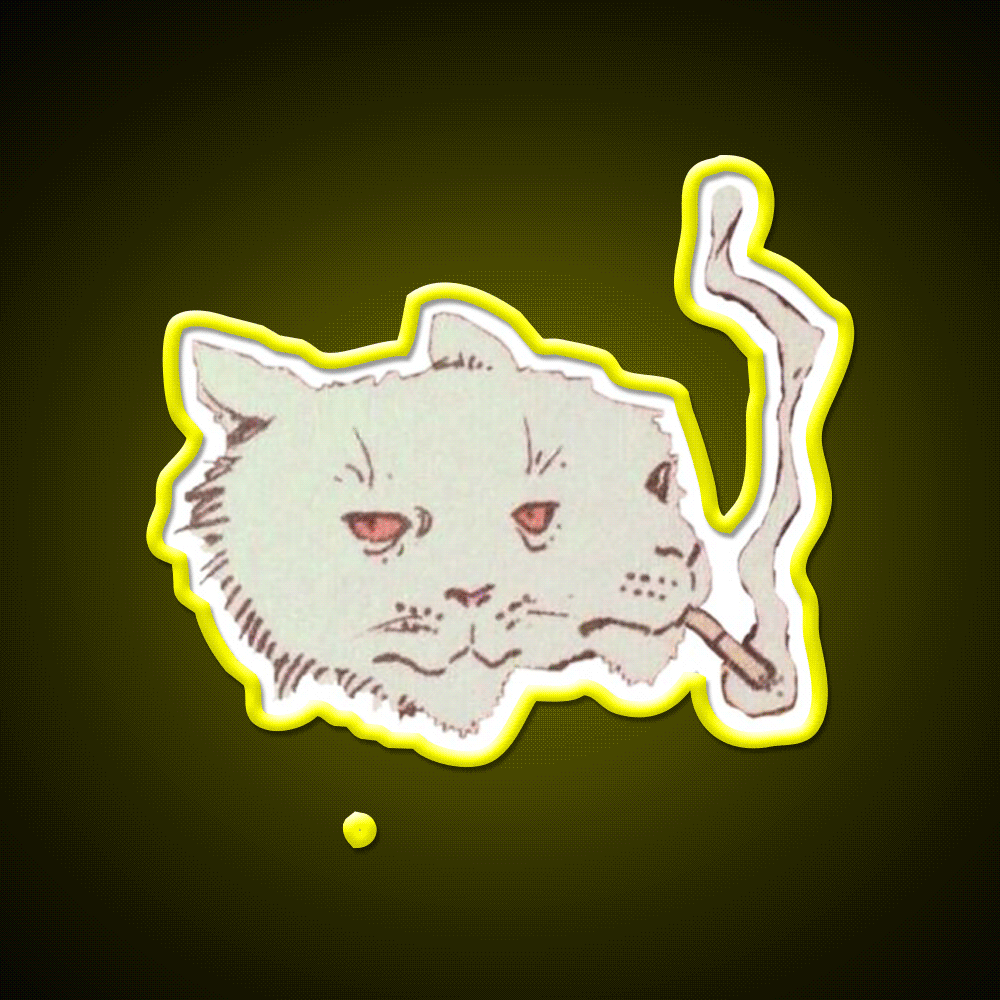 High Cat Funny Weed Hemp Inspired Green Leaf Led Neon Sign Rgb Color - Custom LED neon sign front view