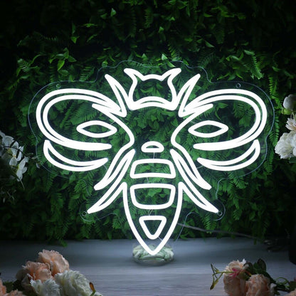 High Detailed Bee White Led Neon Sign - Shineneon