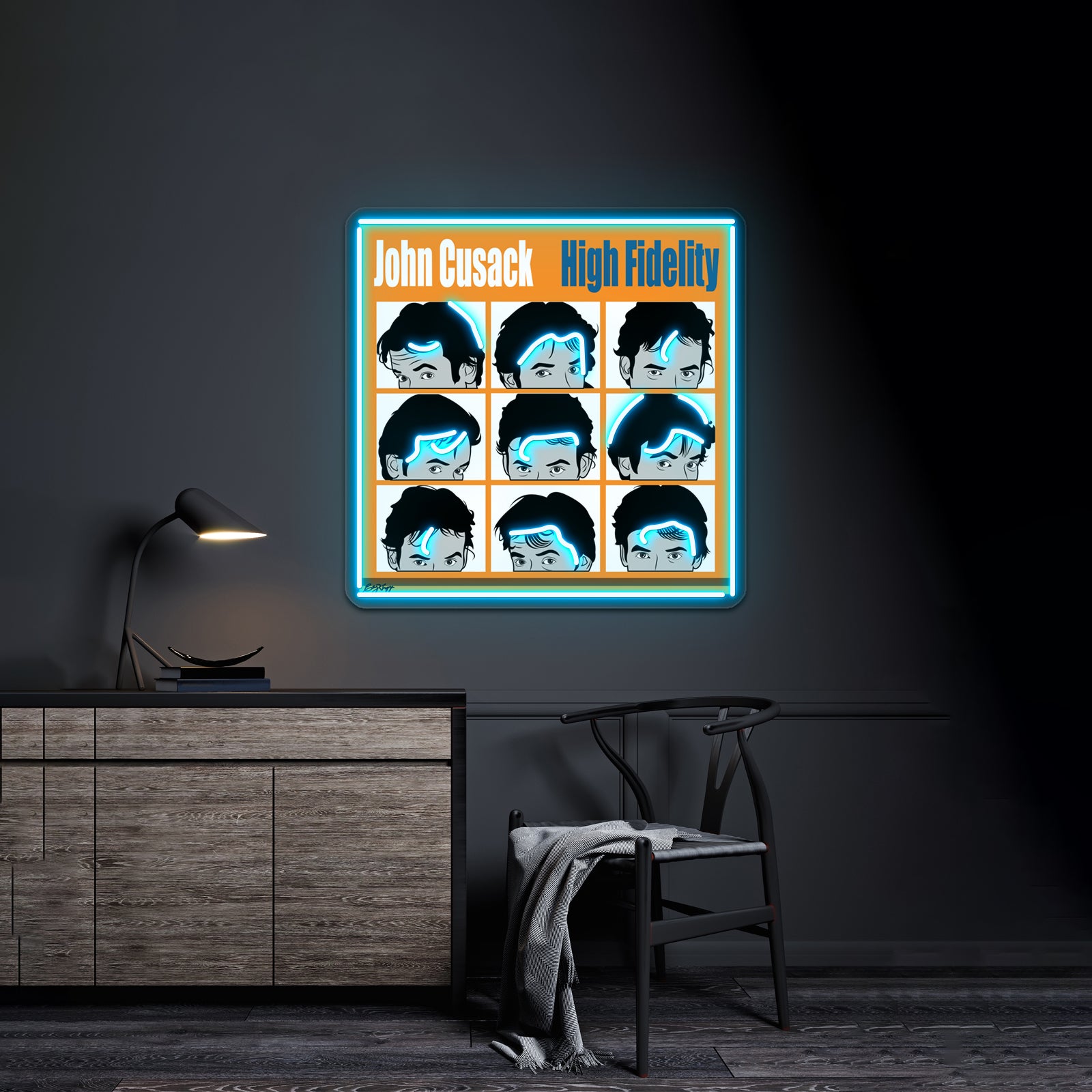 High Fidelity John Cusak Artwork Large Neon Signs | Shineneon