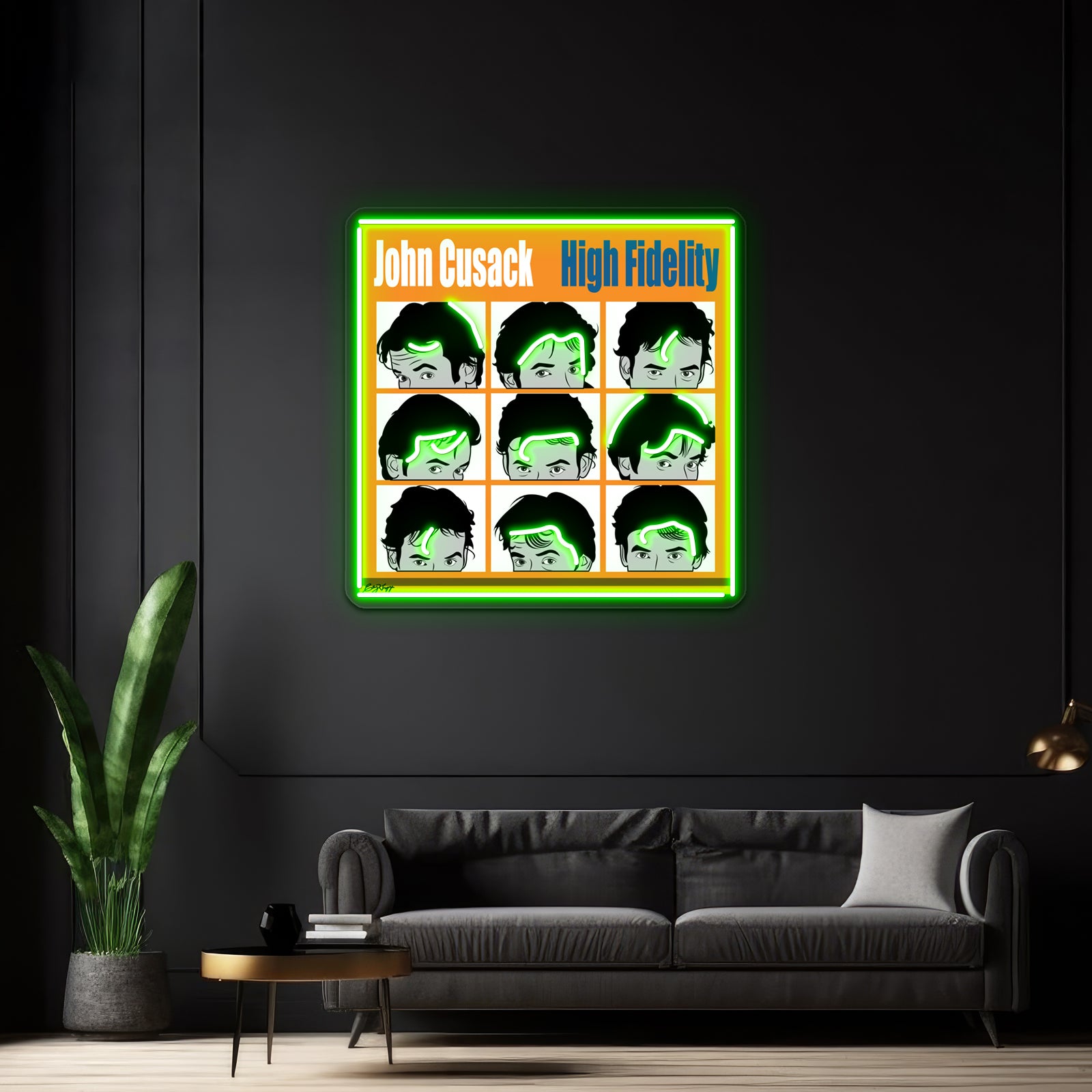 High Fidelity John Cusak Artwork Large Neon Signs | Shineneon