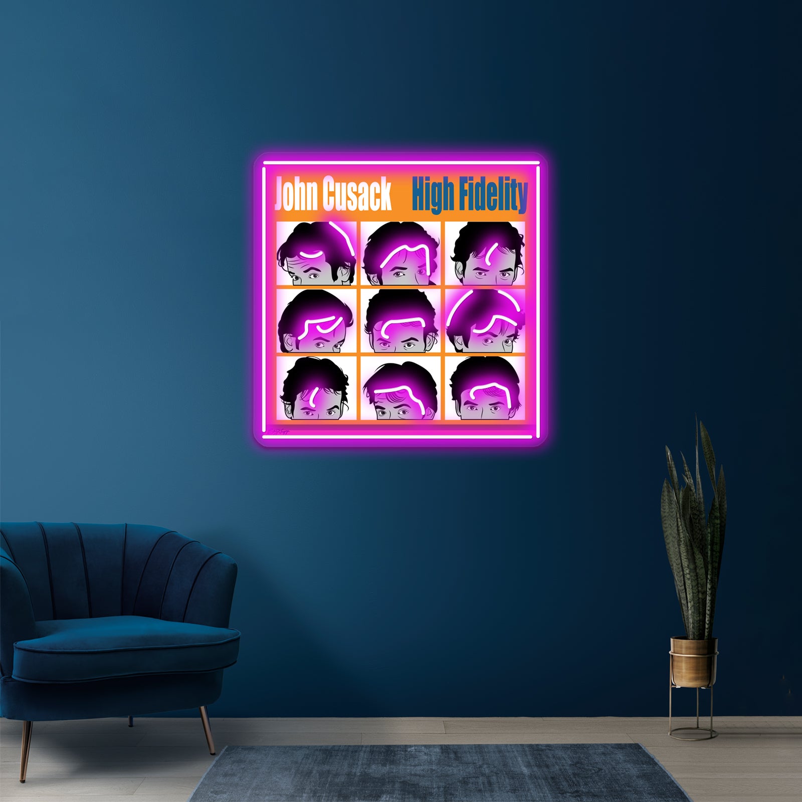 High Fidelity John Cusak Artwork Large Neon Signs | Shineneon