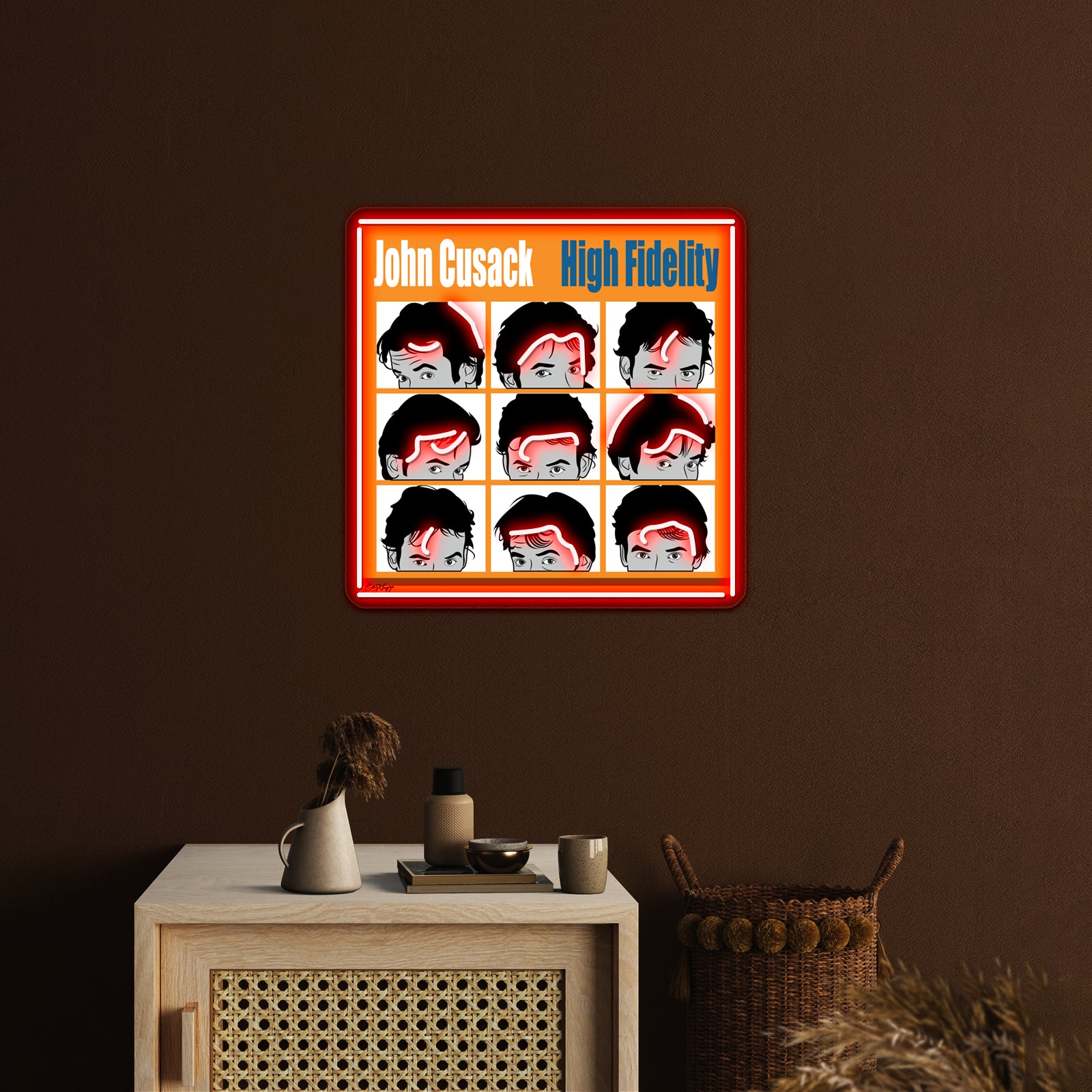 High Fidelity John Cusak Artwork Large Neon Signs | Shineneon