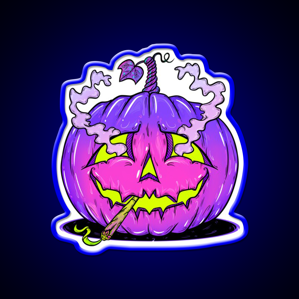 High Halloween Pumpkin Hemp Inspired Green Leaf Led Neon Sign Rgb Color - LED neon sign view 5