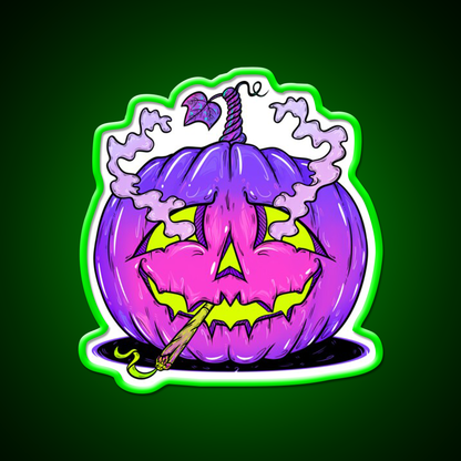 High Halloween Pumpkin Hemp Inspired Green Leaf Led Neon Sign Rgb Color - LED neon sign view 8