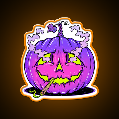 High Halloween Pumpkin Hemp Inspired Green Leaf Led Neon Sign Rgb Color - LED neon sign view 6