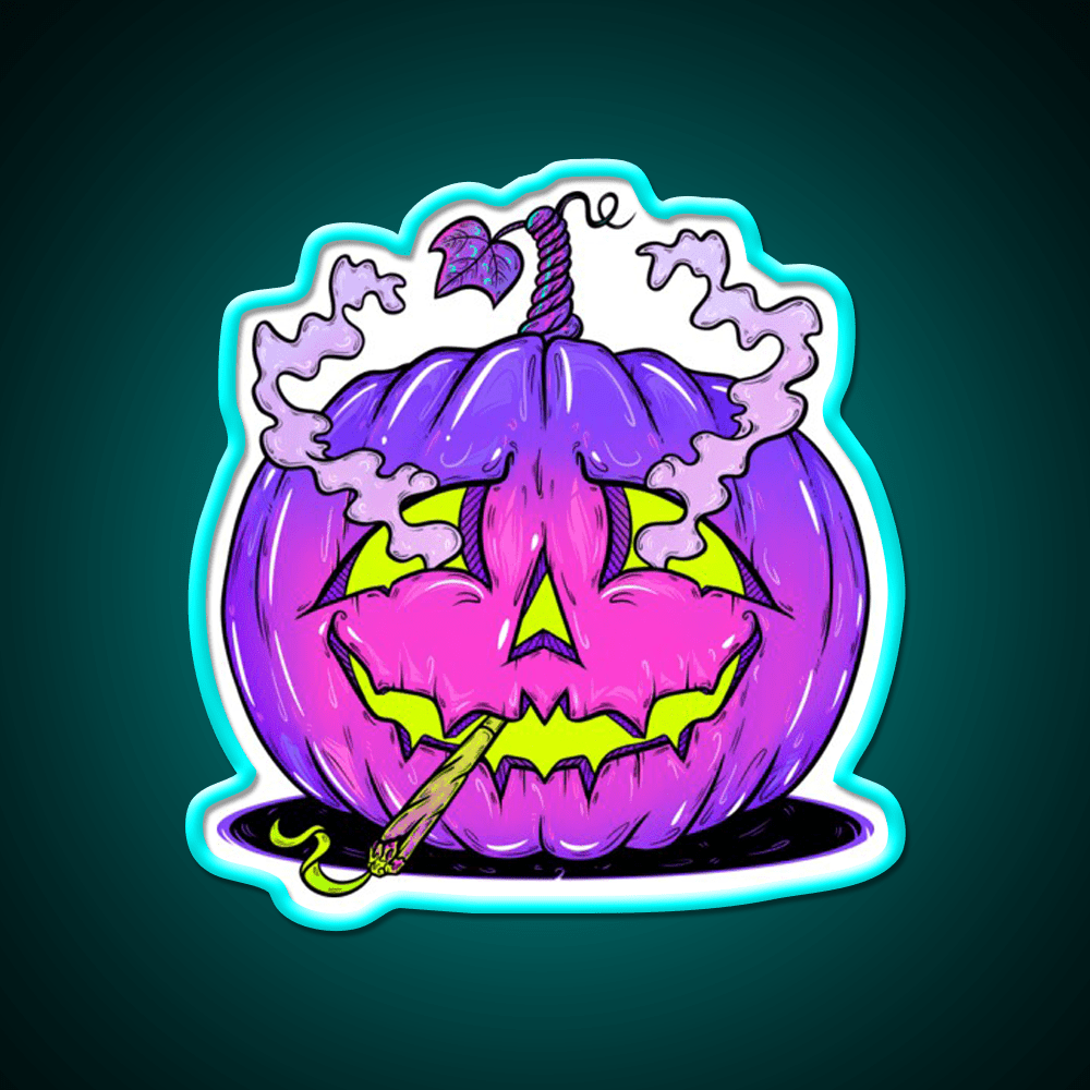High Halloween Pumpkin Hemp Inspired Green Leaf Led Neon Sign Rgb Color - Shineneon