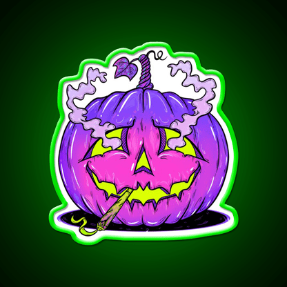 High Halloween Pumpkin Hemp Inspired Green Leaf Led Neon Sign Rgb Color - Shineneon