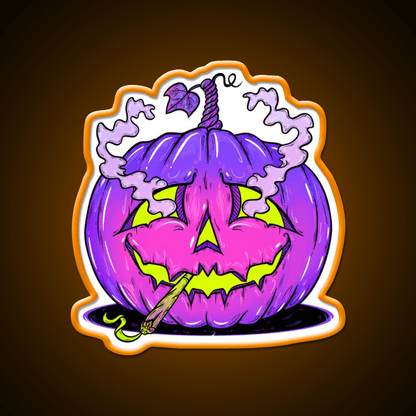 High Halloween Pumpkin Hemp Inspired Green Leaf Led Neon Sign Rgb Color - Shineneon