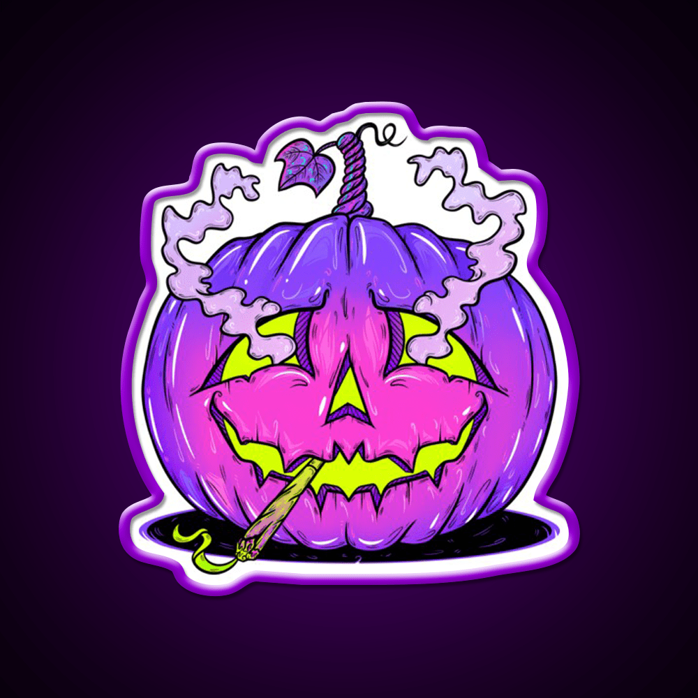 High Halloween Pumpkin Hemp Inspired Green Leaf Led Neon Sign Rgb Color - Shineneon
