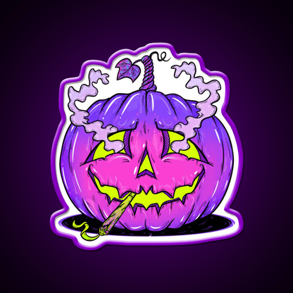 High Halloween Pumpkin Hemp Inspired Green Leaf Led Neon Sign Rgb Color - Shineneon