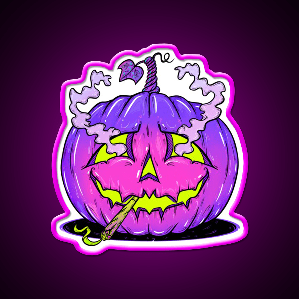 High Halloween Pumpkin Hemp Inspired Green Leaf Led Neon Sign Rgb Color - Shineneon