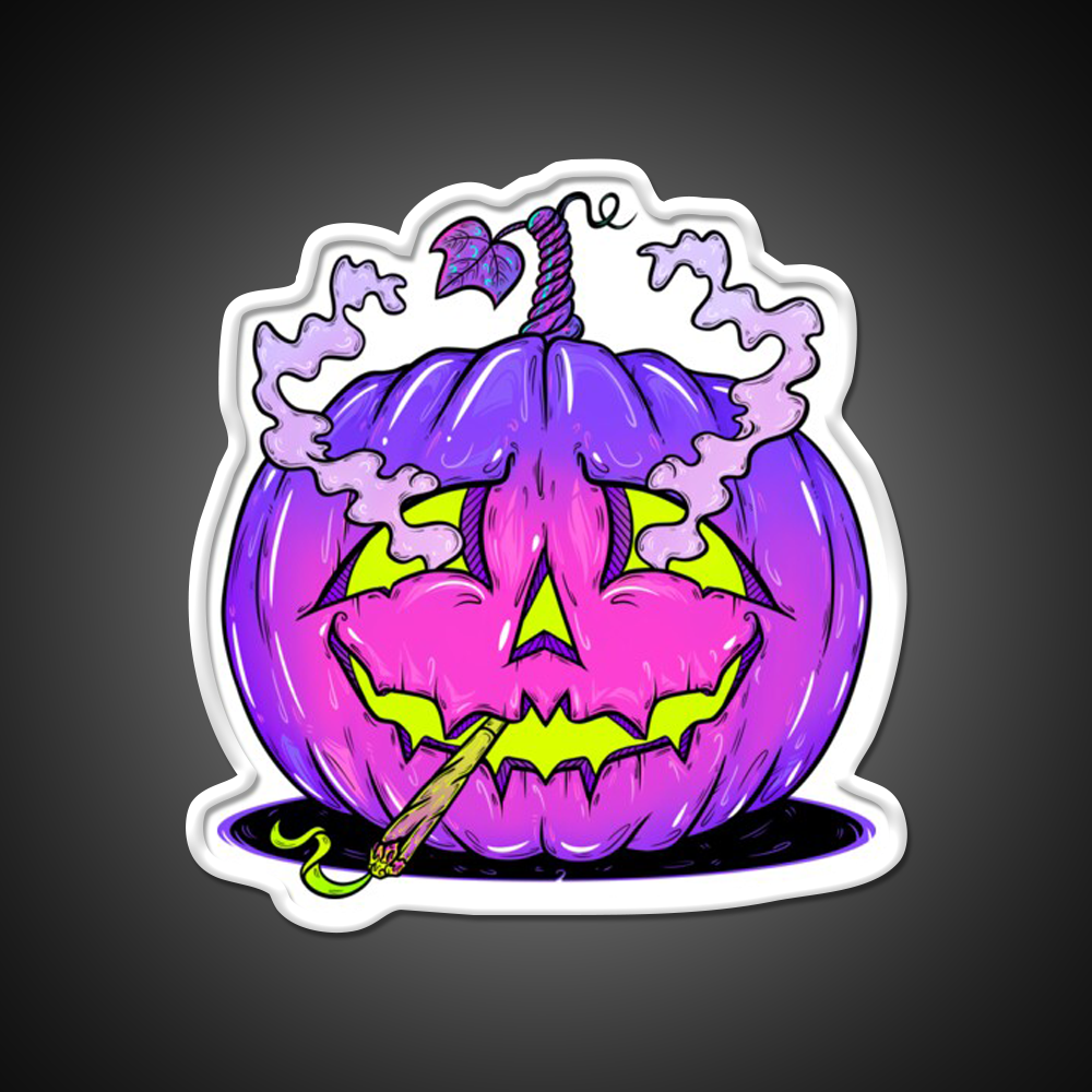 High Halloween Pumpkin Hemp Inspired Green Leaf Led Neon Sign Rgb Color