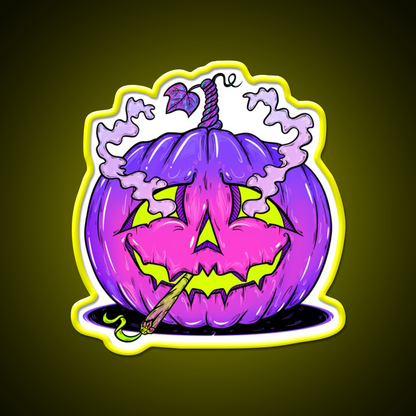 High Halloween Pumpkin Hemp Inspired Green Leaf Led Neon Sign Rgb Color - LED neon sign view 7
