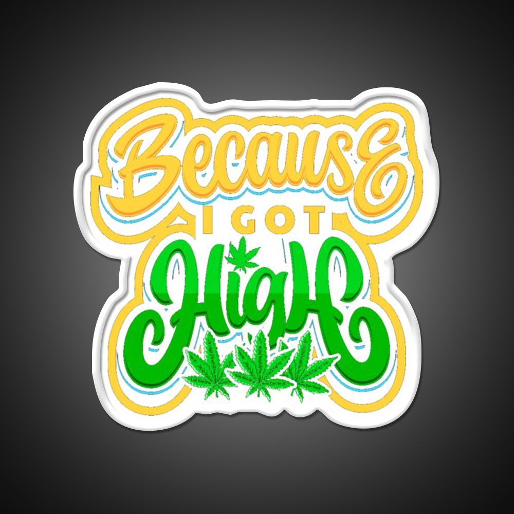 High Life Because I Got High Hemp Inspired Green Leaf Led Neon Sign Rgb Color - LED neon sign view 11