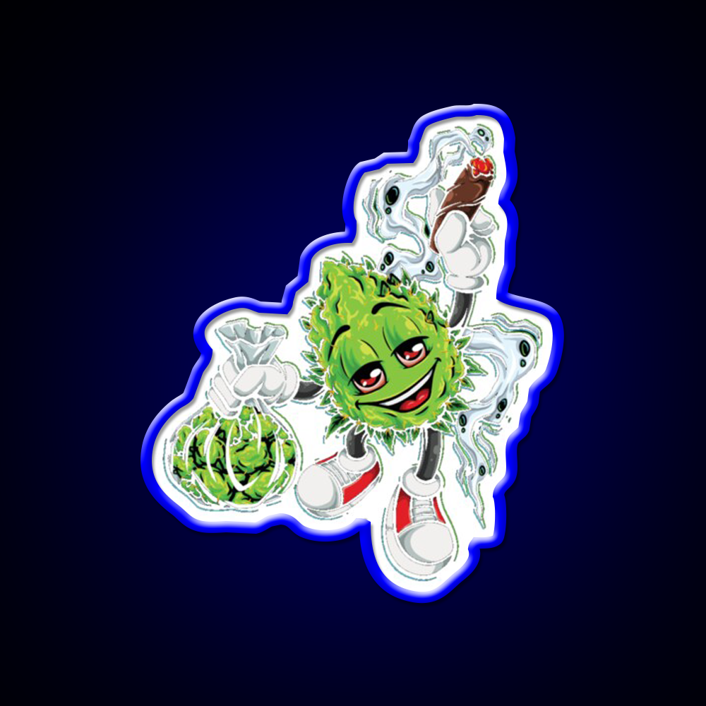 High Life Bud Nugz Happy Hemp Inspired Green Leaf Led Neon Sign Rgb Color - LED neon sign view 5