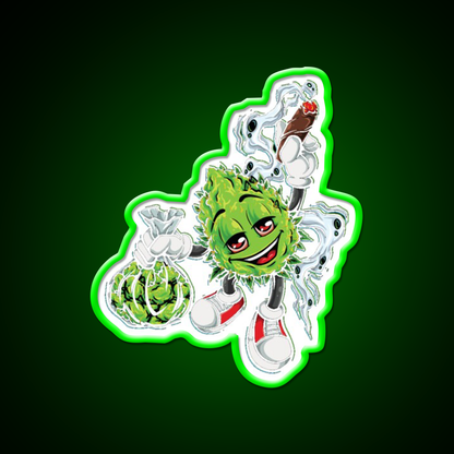 High Life Bud Nugz Happy Hemp Inspired Green Leaf Led Neon Sign Rgb Color