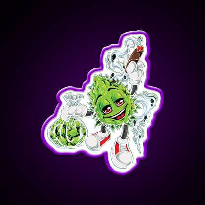 High Life Bud Nugz Happy Hemp Inspired Green Leaf Led Neon Sign Rgb Color - LED neon sign view 9