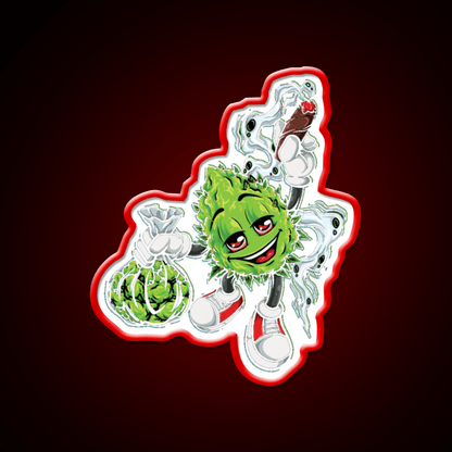 High Life Bud Nugz Happy Hemp Inspired Green Leaf Led Neon Sign Rgb Color - Shineneon