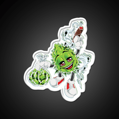 High Life Bud Nugz Happy Hemp Inspired Green Leaf Led Neon Sign Rgb Color - Shineneon