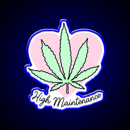 High Maintenance Hemp Inspired Green Leaf Led Neon Sign Rgb Color