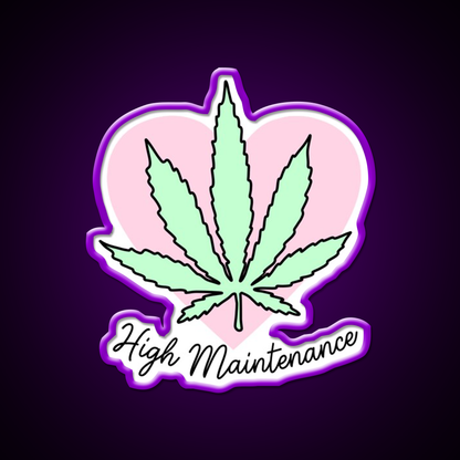 High Maintenance Hemp Inspired Green Leaf Led Neon Sign Rgb Color - LED neon sign view 9