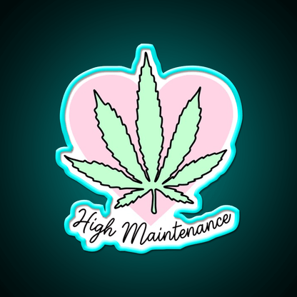 High Maintenance Hemp Inspired Green Leaf Led Neon Sign Rgb Color - Shineneon