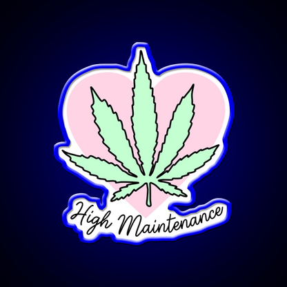 High Maintenance Hemp Inspired Green Leaf Led Neon Sign Rgb Color - Shineneon